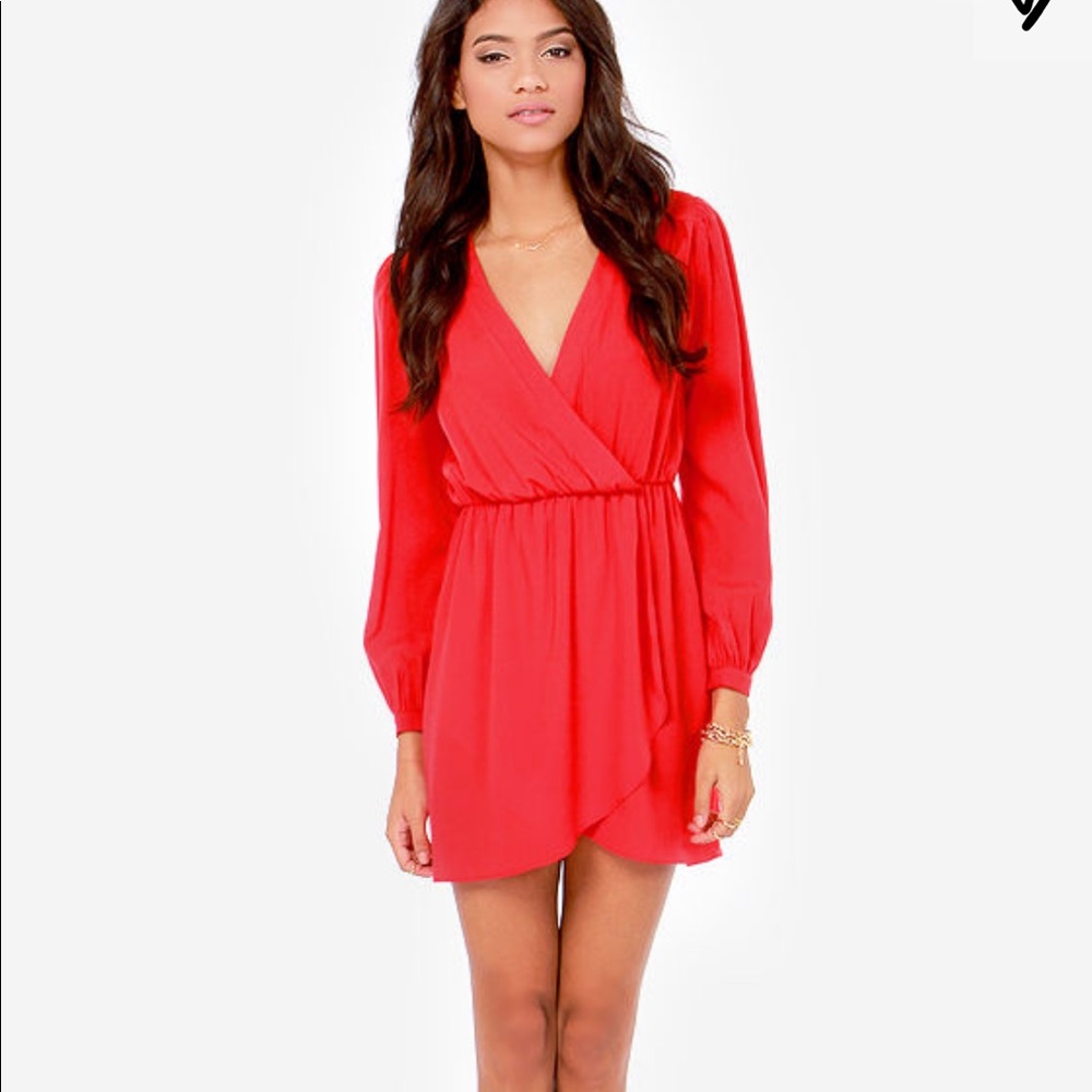 Lulus That’s a wrap red dress